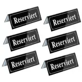 Upifen 6 Stück Acryl Reserviert schilder Tischschild 12 * 6cm Reservierte Tischkarten Gastreservierung Tisch-Sitzschild Für Restaurant Hochzeit Sitzreservierung