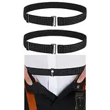 SUOSDEY 2 Pack Hemd Bleiben Gürtel, halten Business Hemd versteckt für Mann Frauen, justierbarer Tuck Gürtel für ordentlichen Look,Schwarz