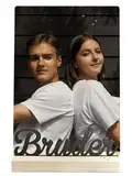 Elbeffekt Bruder Geschenk - Schriftzug mit Fotografie Holzbild - Bruder Geschenke, Bruder Weihnachtsgeschenk, Bester Bruder der Welt, Weihnachtsgeschenk für Bruder, Geschenk Bruder, Geschenke Bruder