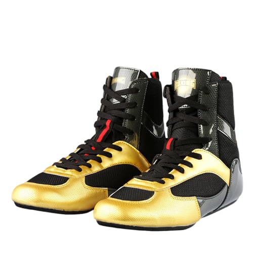 Kraftpaid Boxen Stiefel ringerschuhe,Unisex Boxing Shoe,Wrestlingschuhe Boxschuhe,Sohle aus Gummi,Atmungsaktives Obermaterial,Für Wrestling,Boxen,Geeignetheben,Fitnessstudio Und Cross-Fitness.