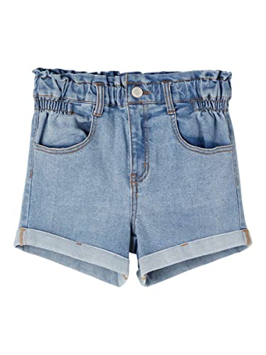 NAME IT Mädchen Nkfbella Dnmtazza Hw Noos Jeans Shorts, Light Blue Denim, 164 EU