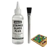 4oz/100ml Flussmittel Löten, Lötflussmittel, Löt Flux, Liquid Solder Flux for Stained Glass Soldering Work, Löt Flussmittel für Löt Zubehör, Buntglas Werkzeuge Liefert Kits(Formel auf Wasserbasis)