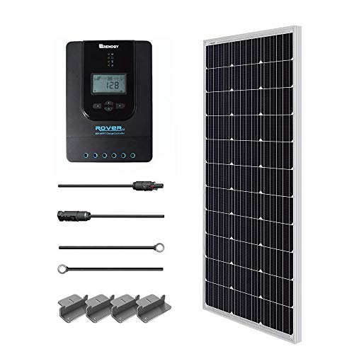 Renogy 12V 500Wh Solaranlage, Inselanlage Solar Set mit 100W 12V Monokristallin Solarmodul, 12V 20A MPPT Solarladeregler, Kabeln und Halterungen für Garten, Balkon, Camper, RV und Wohnmobil