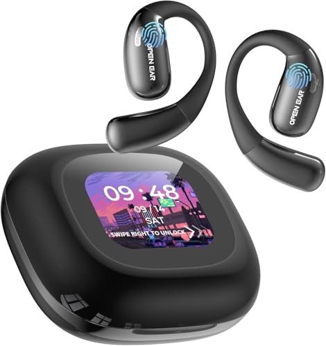 Relxhome AI Übersetzer Kopfhörer mit LCD-Touchscreen, Übersetzungskopfhörer mit 150 Sprachen, Echtzeit-Akzentübersetzung, 60Hrs Laufzeit, Bluetooth 5.4, HiFi-Sound, Translator Earbuds für Reisen