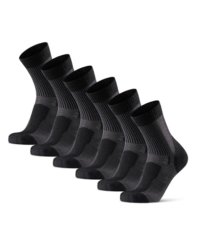 DANISH ENDURANCE Leichte Merino Wandersocken 3 Paare (Schwarz, EU 39-42)