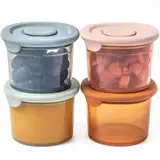 Moonkie 4 Pack Babybrei Einfrieren Behälter Silikon | Beikost Baby Zubehör | 4 oz Babybrei Behälter | Lecksicher Babynahrung Behälter | Babynahrung aufbewahrung | Mikrowellen- und spülmaschinenfest