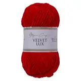 Utopia Crafts Velvet Lux Chenille Super Soft Chunky Yarn for Knitting and Crochet, 100g - 110m (Rusty Orange) (Red)