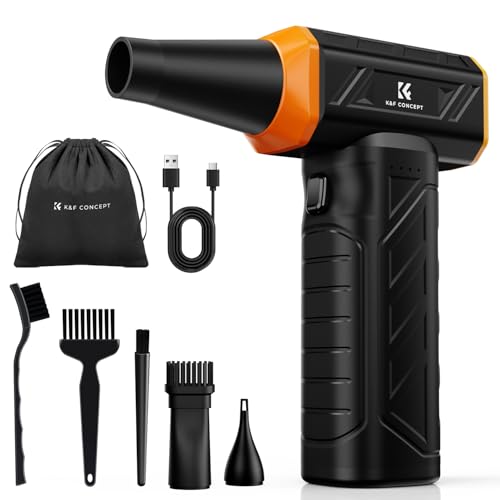 K&F Concept Druckluftreiniger, 8000mAh-150min Laufzeit | 150000RPM | LED-Licht | 3-Stufig Einstellbar | Wiederaufladbarer Bürstenloser Motor | Für Computer, Tastatur, Auto, Zuhause