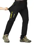 CLOUSPO Outdoor Hose Herren Zwei Teile zerlegbar Sonnenschutz Schnell Trocknend Wanderhose Funktionshose mit Gürtel (DE/NL/SE/PL, Alphanumerisch, XL, Regular, Regular, Schwarz)