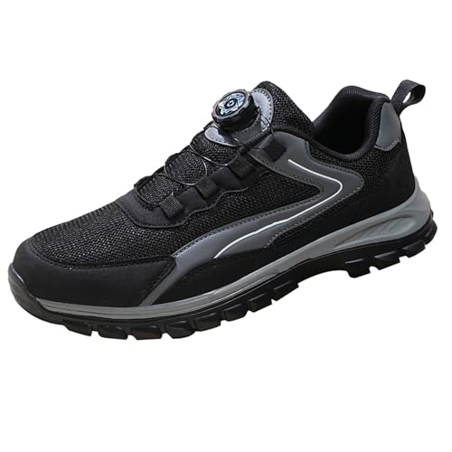 Arbeitsschuhe Herren S3 Leicht mit Drehverschluss, Safety Unisex Adult Shoes S3, Wasserdicht Sportliche Sicherheitsschuhe Leicht Drehknopf Anti-Smash Und Anti-Punktur,Größe 37-48