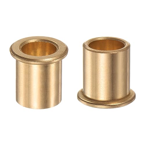 QUARKZMAN 2Stk Flansch Lager Hülse 12mm Bohrung 16mm AD 20mm Länge 2mm Flansch Dicke Bronze Buchse Selbstschmierende Gleitbuchsen Hülse für Industrieanlagen