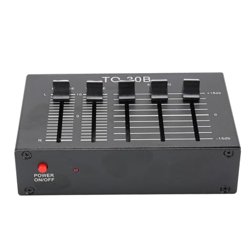 Gugxiom 3 Band Sound Equalizer, 12 DB High Bass -Einstellung Dual Channel Digital Audio Equalizer, EQ -Ausgangseingang, Einstellung Ausgeglichener Lautstärkeregler 5V -Adapter für