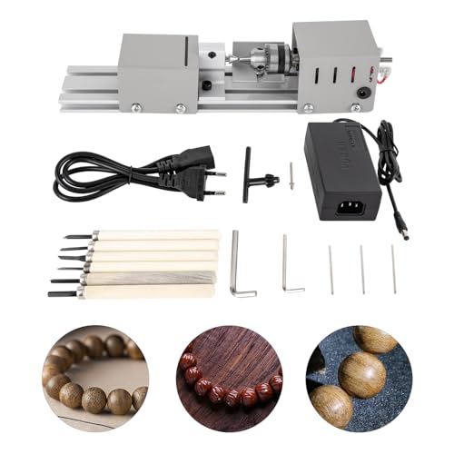 JDBDU Mini Drehmaschine, 100W Metalldrehmaschine Poliermaschine, Mini Perlen Maschine Kleine Drehmaschine, 220V DIY Holzbearbeitung Buddha Perle Drehmaschine Drehbank Feindrehmaschine