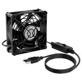 ELZO USB Ventilator, 80mm 5V mit 3 Einstellbare Geschwindigkeiten, Leise Mini Tischventilator, USB PC Computer USB Lüfter 80mm Axiallüfter für Computer/PS4/TV Box/Empfänger/AV-Kabine/Router