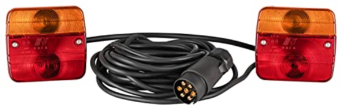 AUTOLIGHT 24 Rückleuchten Set für Anhänger mit Magnet verkabelt - 7,5m Kabel, 7 poliger Stecker, Rückleuchten Rücklicht Anhängerbeleuchtung mit E-Prüfzeichen