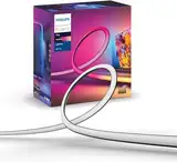 Philips Hue White & Color Ambiance Gradient Lightstrip (65 Zoll), dimmbarer LED Streifen für den Fernseher mit 16 Mio. Farben und Farbverläufen, smarte Heimkino TV Hintergrundbeleuchtung, schwarz