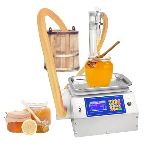 Abfüllmaschine 7L/min Flüssigkeitsabfüllmaschine 10–10000g Flaschenabfüllmaschine Pastenfüllmaschine 200W Pumpe Automatisch Füllmaschine ideal für viskose Flüssigkeiten mit Honigmarmelade