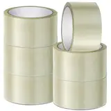 K-MART 6er Verpackungsklebebandrolle – 48 mm x 66 m, geräuscharm, stark klebend, transparentes Paketklebeband für Kartonverpackungen, Umzug – Ideal für Klebebandspender (transparent, 6er)