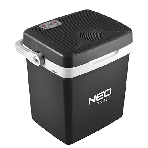 NEO TOOLS Reisekühlbox 2 in 1 Heizen und Kühlen, 3.8kg, 26l, Abmessungen 405x320x430mm, Eco-Modus, Stromversorgung 230V und 12V, elektronisches Bedienfeld, Netzkabel HO3VVH2-F, USB-Anschluss