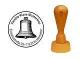 Stempel GLOCKE - mit persönlicher Adresse - Ø 40 mm