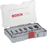 Bosch Professional 6tlg. Nutfräser Set (für Holz, Zubehör Oberfräsen mit 8 mm Schaft)