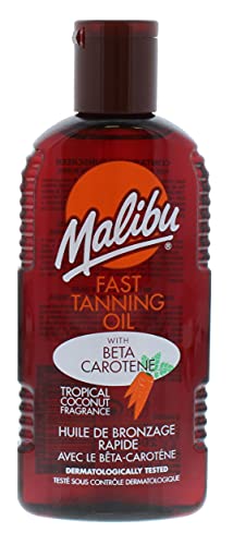 Malibu Sun Bräunungsöl, wasserfest, mit Beta-Carotin und tropischem Kokosnuss-Duft, 200 ml