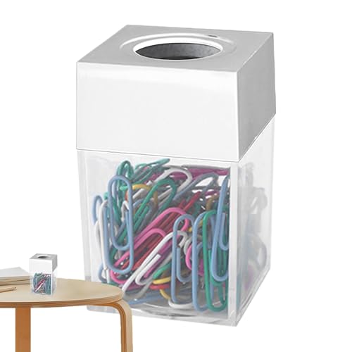Büroklammer-Aufbewahrung, magnetischer Büroklammer-Spender, Büroklammer-OrganizerBox, transparenter Büroklammer-Halter, Schreibtisch-Büroklammer-Spender für Zuhause, Schule, Schreibtisch, Bürozubehör