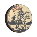 Ersatzreifenabdeckung, amerikanische Flagge, Cowboy-Radschutz, wetterfest, universelle Passform für Anhänger, Wohnmobilreifen, 35,6 cm (14 Zoll)