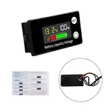 Heemol Batteriemessgerät DC8-100V Multifunktionaler Batteriekapazitätsmonitor 12V 24V 36V 48V 60V 72V 84V LCD Batteriestand Spannungs mit Temperatursensor Alarm