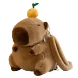 champracer Capybara Plüschtier Rucksack Capybara Rucksack Capybara Kuscheltier Plüsch Rucksack für Erwachsene Wasserschwein Kuscheltier Plüschtier Rucksack Kinder (Orange)