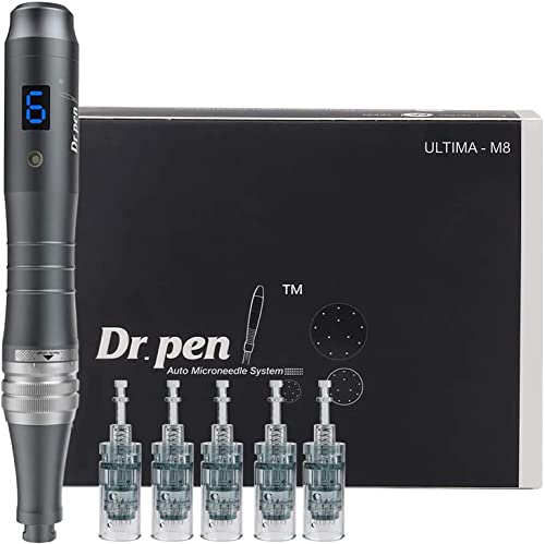 Dr.Pen Ultima M8 Professionelles Microneedling Pen - Drahtloses Mikro-Needling pen elektrisch Derma Pen für Gesicht, Körper und Hautpflege, Microneedling Stift - mit 5 Stück 16-Pin-Kartuschen