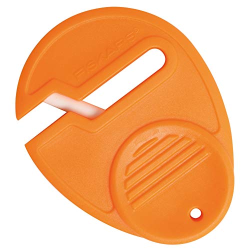 Fiskars Universal Scherenschärfer, Für Rechts- und Linkshänder, Keramik-Schleifköpfe/Kunststoff-Gehäuse, Orange, Sewsharp, 1003871