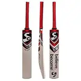 SG Max Cover Cricket Bat for Mens and Boys (Beige, Size -5) | Material: Kashmir Willow | Lightweight | Free Cover | Ready to Play | for Intermediate Player | Ideal for Leather Ball