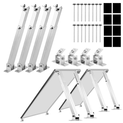 Aufständerung Solarmodul Halterung Balkonkraftwerk Flachdach VERSTELBAR 15-60° (2 Paneele SET 15°-30°) 2 Solarpanels Photovoltaik Universal Wand Flachdachmontage, PV Module Einfache Befestigung