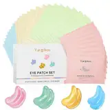 Yargkos 32 Paare Augenpflaster, feuchtigkeitsspendende Augenmasken für dunkle Augenringe, Anti-Falten-Kollagen-Unteraugen-Pads, 32 Sets Reisepflege-Gesichtsgel (24K Golden+Blau+Rosa+Grün)