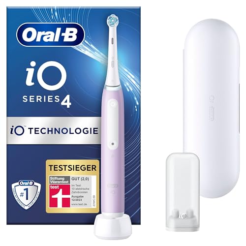 Oral-B iO Series 4 Elektrische Zahnbürste/Electric Toothbrush, 4 Putzmodi für Zahnpflege, Reiseetui, lavender, TESTSIEGER Stiftung Warentest (12/2023)