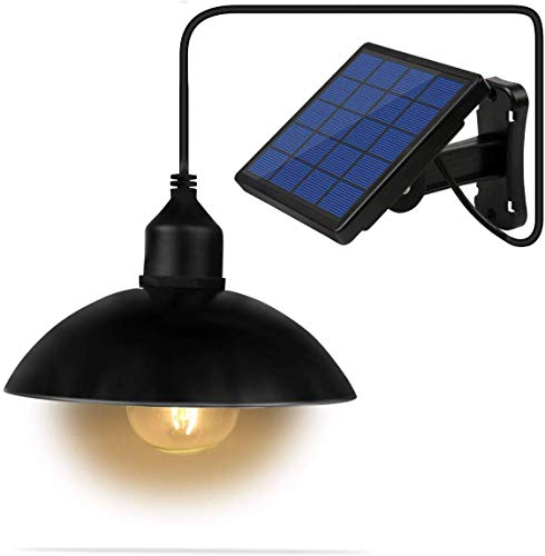 Lixada Solar Pendelleuchte E27 Außenleuchte Sensitive Light IP65 Wasserbeständigkeit für Garten Hof Terrasse Balkon (1)