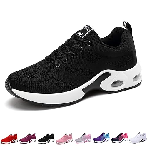 Orthowalk FüR Schmerzfreie FüßE, OrthopäDische Schuhe, Leichte Sportschuhe Damen (39, Black)