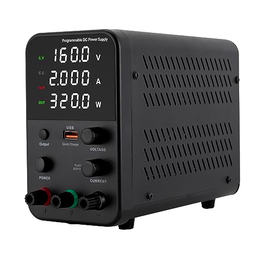 Labornetzteil 0-120V 0-3A Regelbar Labornetzgerät mit 4-stelliger LED-Anzeige, Stabilisiertes Schaltnetzteil, Strommessgerät, Überlast- & Kurzschlussfest