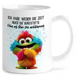 MeLifestyle Kaffeetasse Tasse - Ich habe weder die Zeit noch die Buntstifte um dir das zu erklären Geschenk Freundin Freunschaft Arbeitskollegin