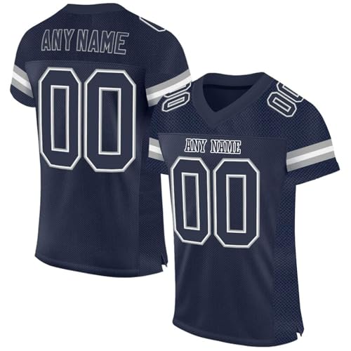 Personalisiert American Football Spieltrikots mit Name Nummer Personalisierte Trikot T-Shirt für Kinder Erwachsene Junge Mädchen Herrn Damen