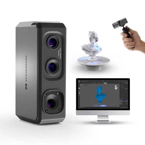 Handgeführter 3D-Scanner für 3D-Drucker, 10 FPS schnelle Scangeschwindigkeit mit Anti-Shake-Linse und 0,02 mm Präzision unter Windows/MacOS, 3DMakerpro Seal Lite [Premium Kit]