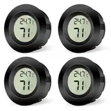Jewan Hygrometer Thermometer, Digital Raumthermometer 4 Stücke Mini Innen Hydrometer, 2 in 1 Temperatur und Luftfeuchtigkeitsmesser für Innenraum Gewächshaus Wohnzimme, ℃/℉ Verstellbar