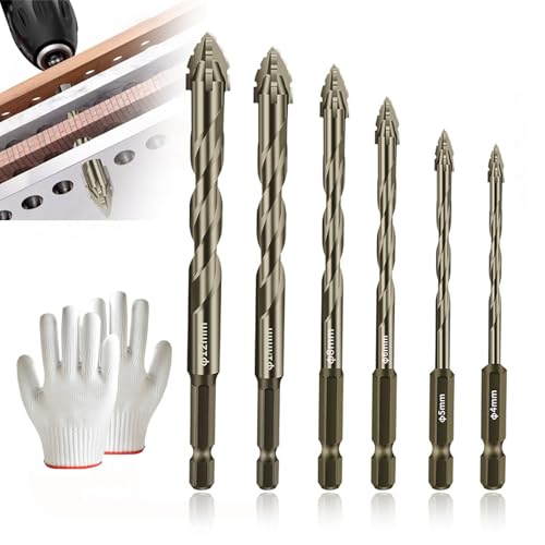 4/6Pcs New Four-Flute Sawtooth Eccentric Drill Bit, Four-Edged Serrated Eccentric Drill, Multifunction Drill Bit Set, High Hardness Skewed Head Eccentric Drill Bits, 4/5/6/8/10/12mm