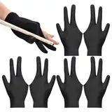 NHPY 6 Stück Billard Handschuh,DREI Finger Handschuhe,3 Finger Queue Handschuhe,Billardhandschuhe,Billard Snooker Queue Handschuhe, Unisex Dehnbar