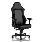 noblechairs Hero Gaming Stuhl 150 kg Belastbarkeit, PU-Kunstleder Bürostuhl Ergonomisch, Schreibtischstuhl Schwarz/Gold, PC Drehstuhl mit Rollen, Gamer Sessel, Inklusive Kissen