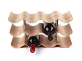 Dreiklang – be smart Weinregal Flaschenregal aus Holz für 12 Flaschen, stabil, Freistehend, modern, dekorativ, Platzsparend klein & schmal, 3 Ebenen (41,5 x 22,5 x 15,5 cm)