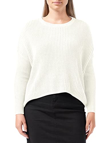 NIZZIN Damen Pullover Fenna 6F0629, Einfarbig, Gr. Large, Weiß (White 11-4300)