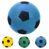 WEXFFU Schaumstoffball Softball Fußball, 21cm weicher Stoffball für Indoor Outdoor Trainingsspiele mit Silent Softball (Blau)