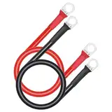 TMRBBesty Batteriekabel mit M8 Ringklemmen Batteriekabel 16mm2 m8 15cm 2 Stück Schwarz | Rot Kabel 110/250V Für Motorrad Solar Autobatterie Massekabel Auto